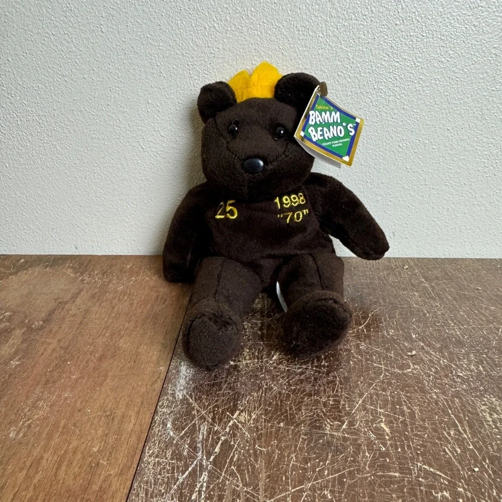 Salvino's Bamm Beano's Mark McGwire‎ Plush Bear 1998 Home Run #70 Collectible